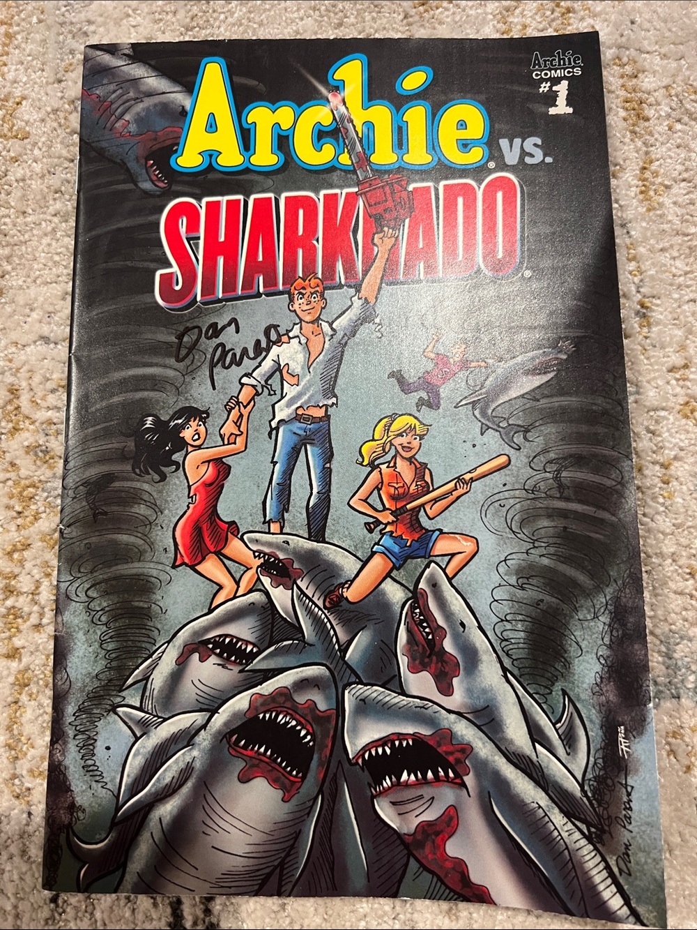 Archie Vs Sharknado #1 2015 Archie autographed By Dan Parent Variant z32